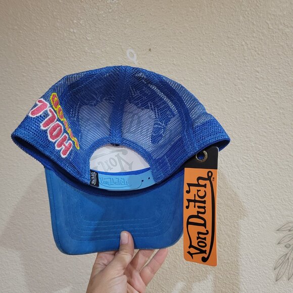 NWT Von Dutch Hollywood Blue Velvet Trucker Hat main image 6